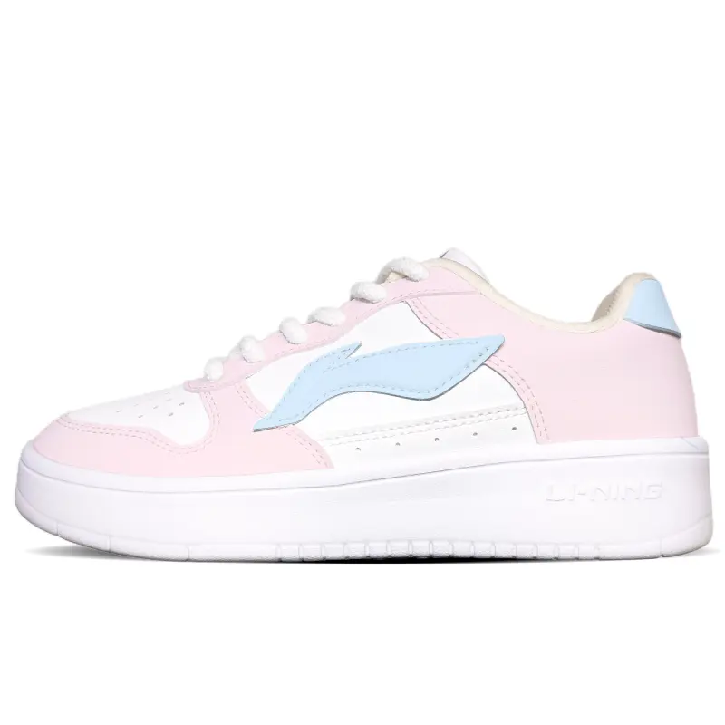 Li Ning Floating Boat Wear resistant And Lightweight Low top Skateboard Shoes Women's Pink Blue