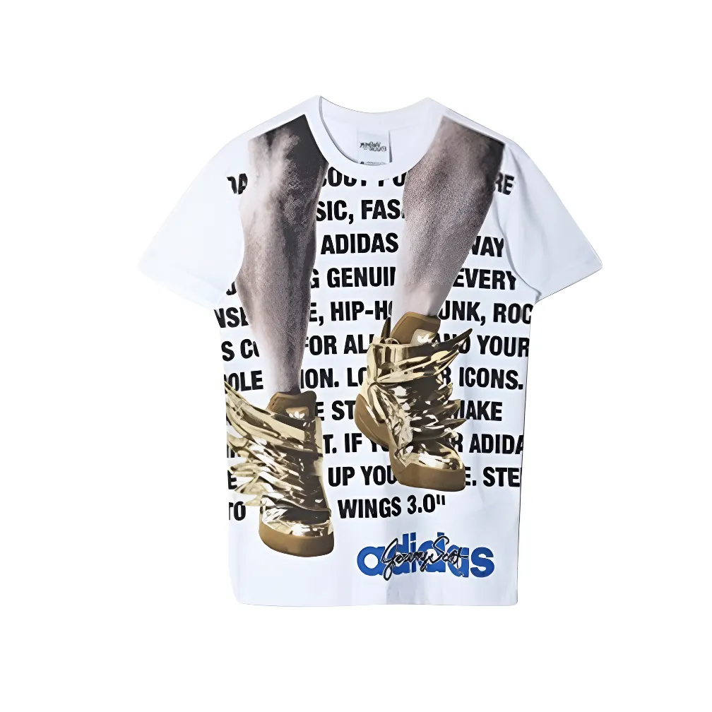 Adidas T-Shirts Men's White Crew Neck Moderate Straight Fit