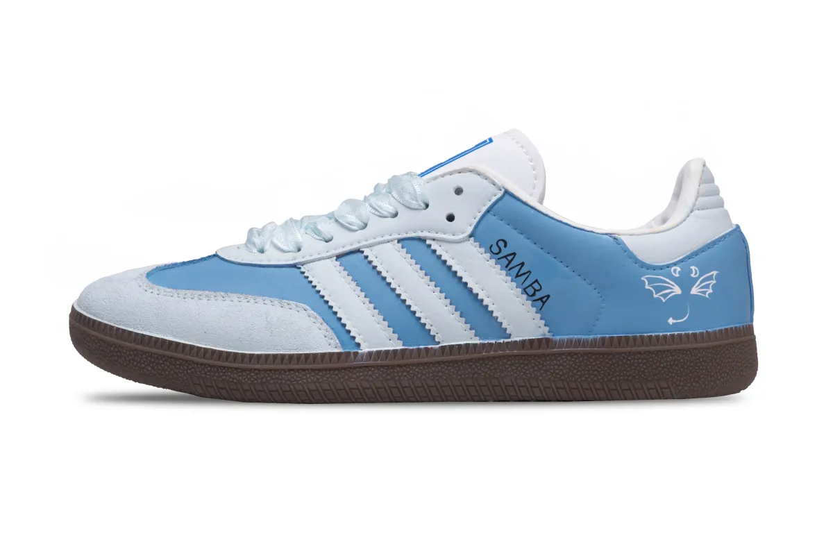 Adidas Samba OG Funi Blue Wing, Shopping Bag Not Included Leather Low top Skateboard Shoes Unisex Blue