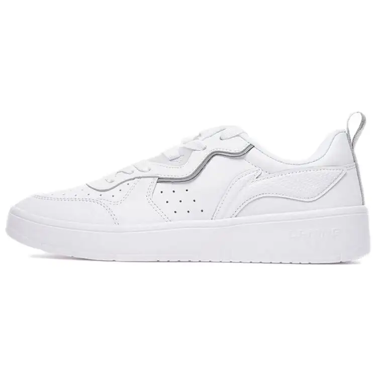 Li Ning Qingchao Slip Resistant Abrasion Resistant Low top Skateboard Shoes Unisex White