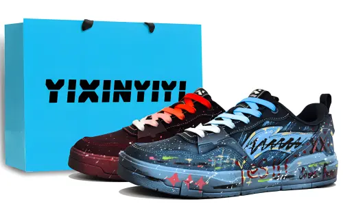 Li Ning Original Era Slip Resistant, Abrasion Resistant, Breathable Low top Skateboard Shoes Men's Red Blue