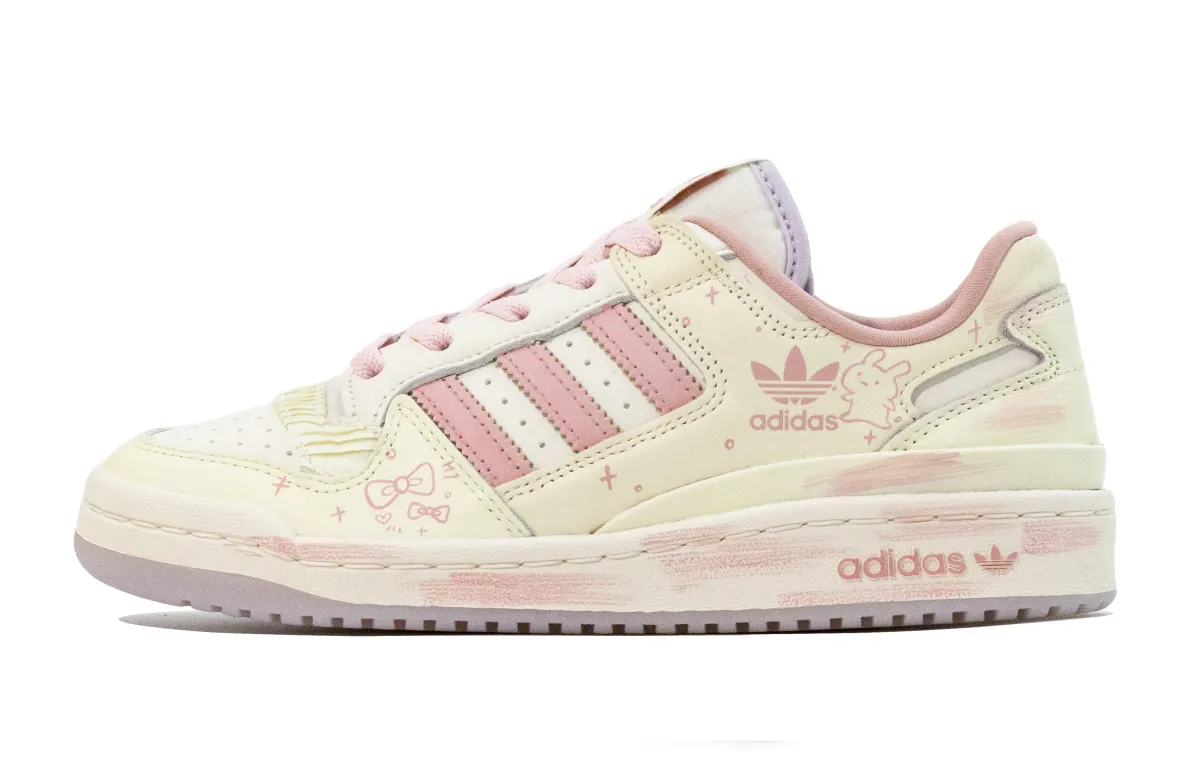 Adidas Originals FORUM Extreme Pink Heart Sweet Rabbit Cushioning Low top Skateboard Shoes Women's