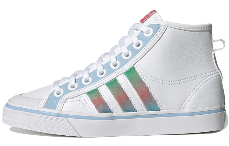 Женские кеды adidas NIZZA Hi (бело-сине-зеленые) — фото 1