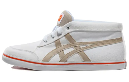 Onitsuka Tiger Renshi Cv Abrasion Resistant Balance Mid top Skateboard Shoes Unisex White Coffee Color