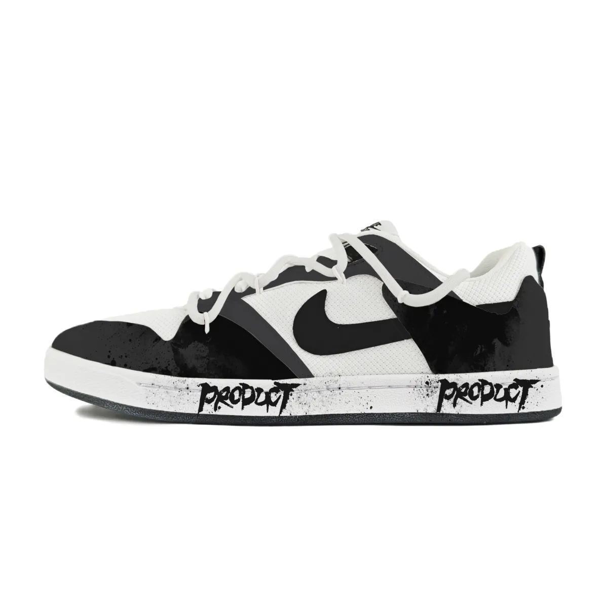 Nike SB Alleyoop Abrasion Resistant Low top Skateboard Shoes Men's Black White
