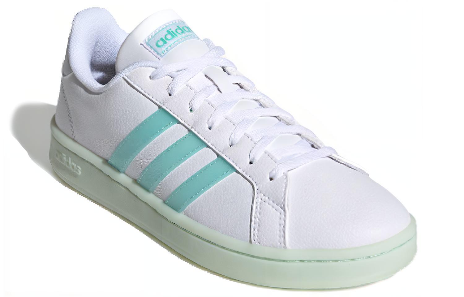 Женские кеды adidas neo Grand Court (белый / зеленый) — Белый / зелёный — фото 3