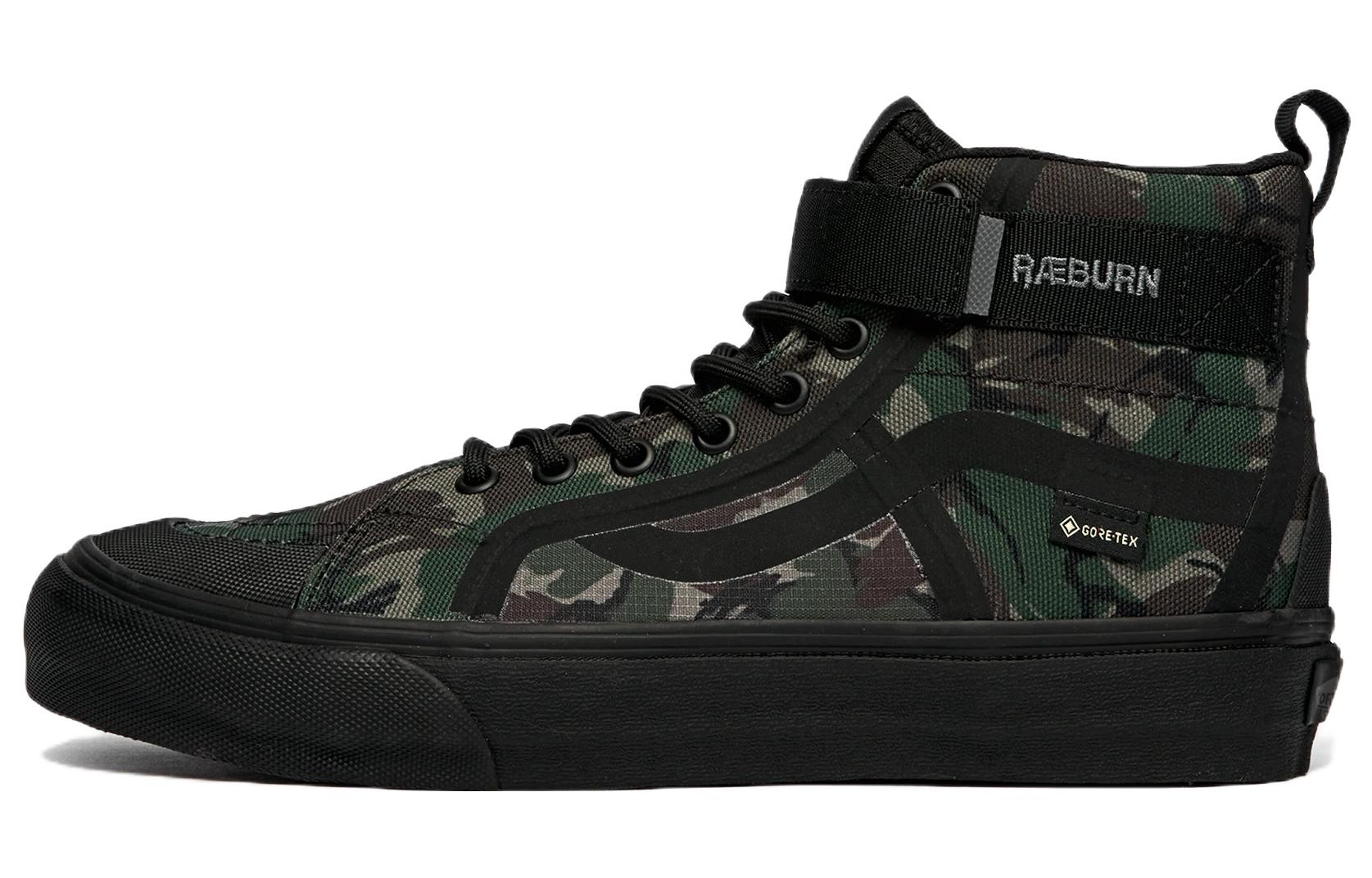 RÆBURN x Vans SK8 GTX VR3 fabric, environmentally friendly fabric, high-top sneakers, same style for men and women, black and green camouflage