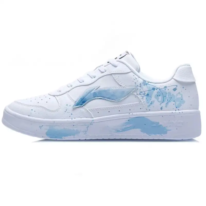 Li Ning Floating Boat Cushioning, Wear Resistant Low top Skateboard Shoes Men's White