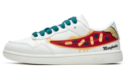 FILA FUSION Pizza Skateboard Shoes Women's Low Top Snow/Green/Red
