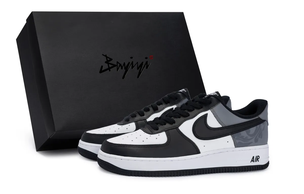 Nike Air Force 1 Skate Shoes Unisex Low-top Gray/Black/White