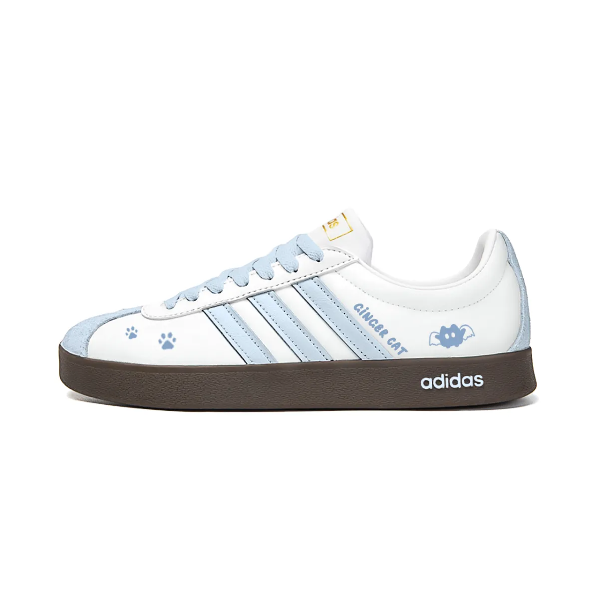 Adidas Vl Court Classic Cushioning Abrasion Resistant Low top Skateboard Shoes Unisex White Blue