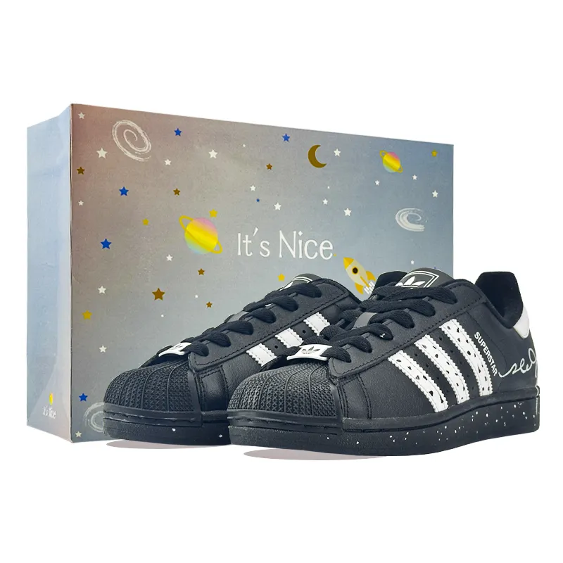 Adidas Originals Superstar 2 INK STAR Cushioning Abrasion Resistant Cushioning, Wear Resistant Low top Skateboard Shoes