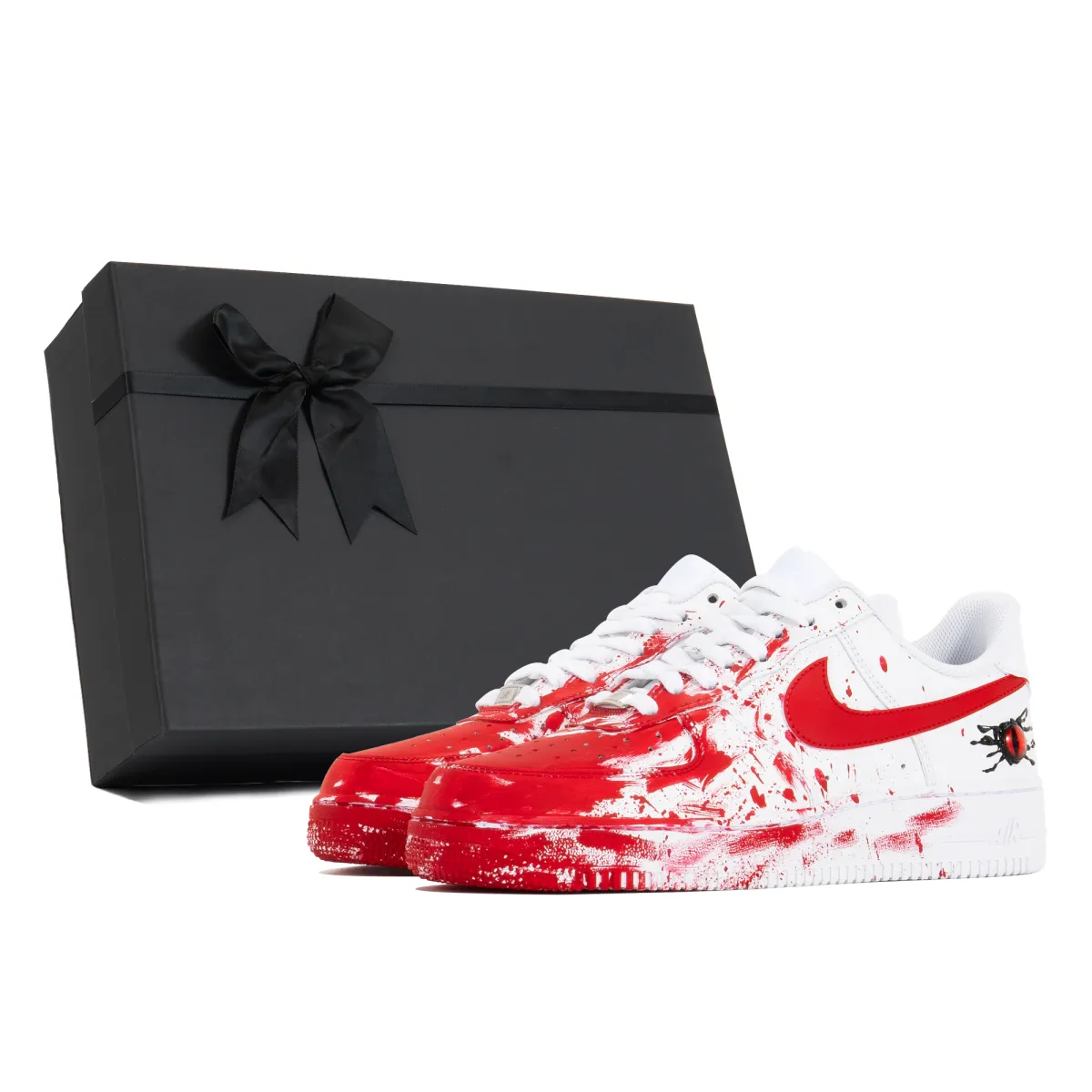 Nike Air Force 1 3 Times Laboratory Slip Resistant Abrasion Resistant Low top Skateboard Shoes Unisex White Red