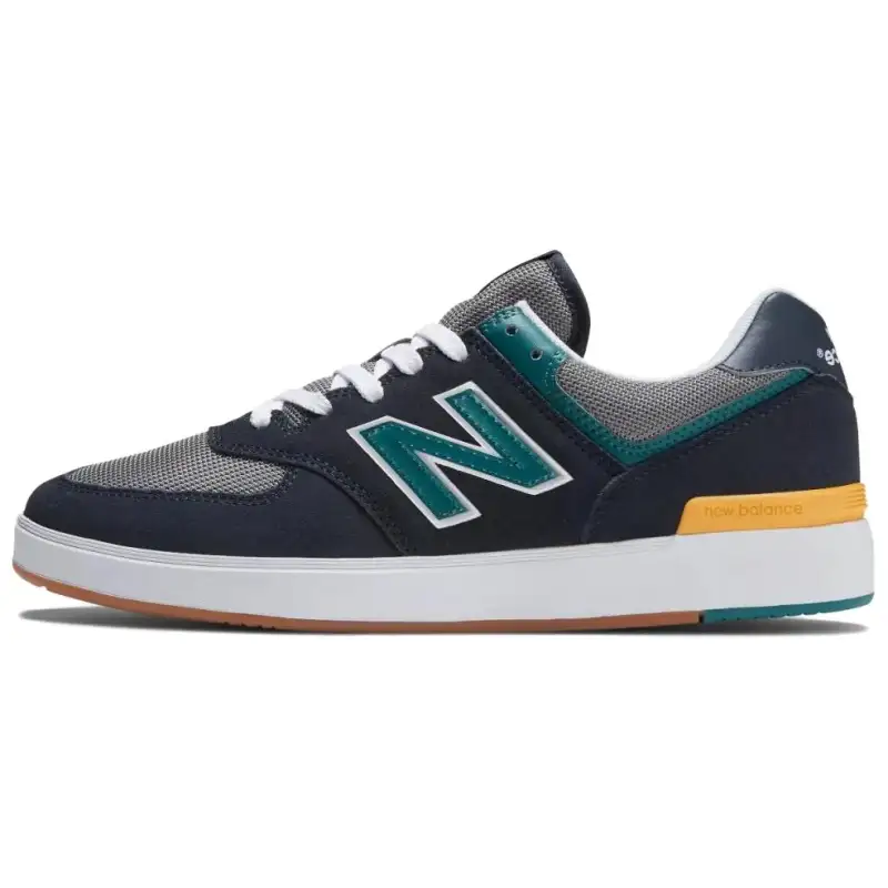 New Balance NB 574 Abrasion Resistant Low top Skateboard Shoes Men's Black Green White