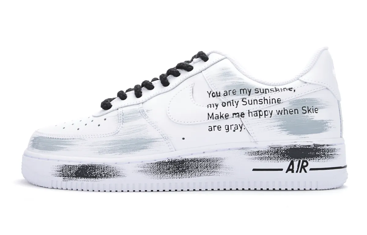Nike Air Force 1 Cushioning Abrasion Resistant Cushioning, Wear Resistant Low top Skateboard Shoes Unisex White Black