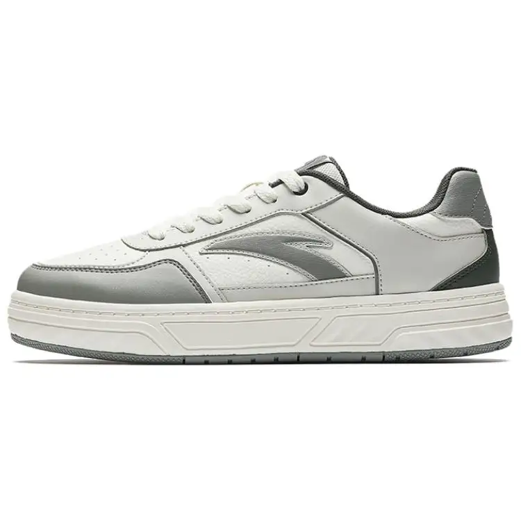 Anta Hundred Rivers Wear resistant And Lightweight Low top Skateboard Shoes Men's Ivory White Numbers Mist Granite Gray