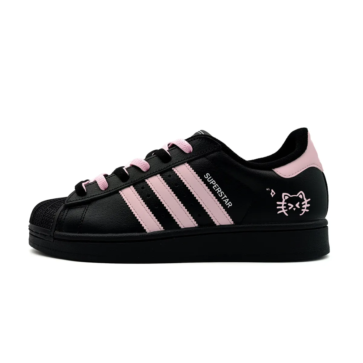 Adidas Originals Superstar 2 Low top Skateboard Shoes Women's Black Pink