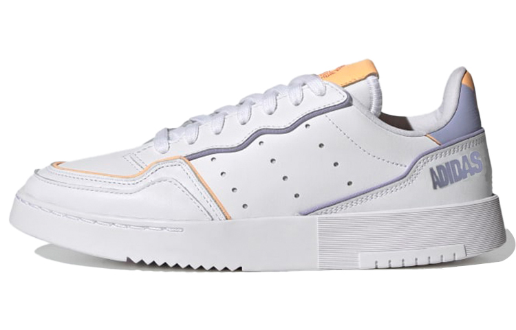 Adidas Originals Super Court Synthetic Leather Breathable Low top Skateboard Shoes Women's White Purple Yellow