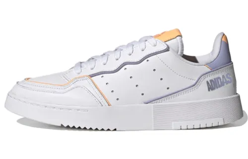 Adidas Originals Super Court Synthetic Leather Breathable Low top Skateboard Shoes Women's White Purple Yellow