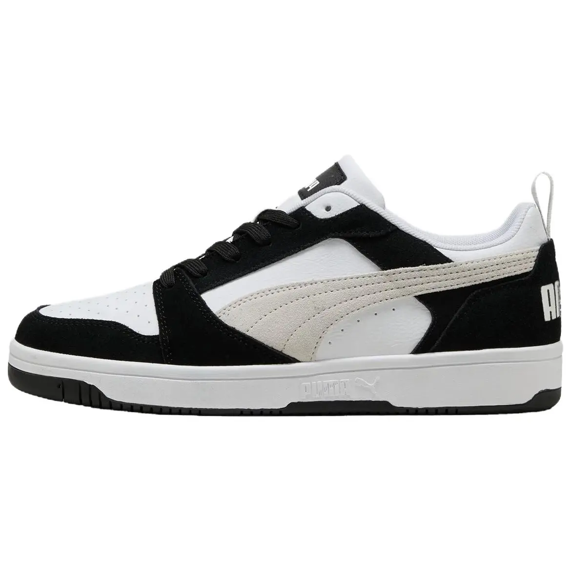 PUMA Rebound V6 Abrasion Resistant Low top Skateboard Shoes Men's Black White