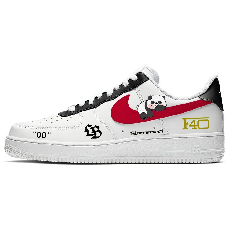 Nike Air Force 1 Slip Resistant Low top Skateboard Shoes Men's White Red