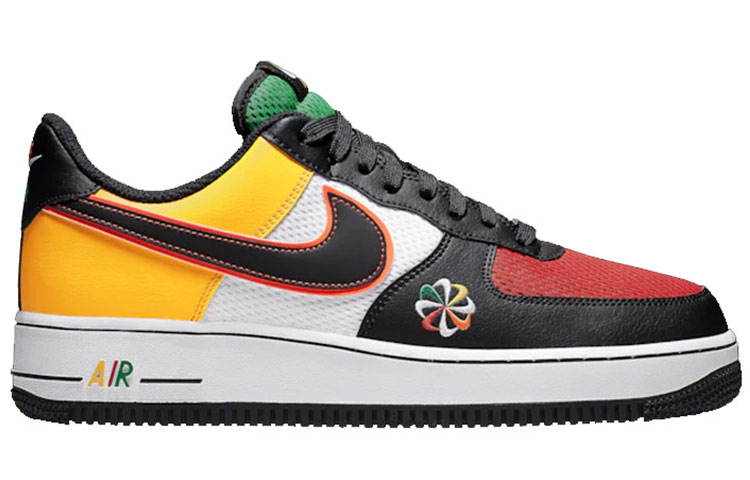 Мужские кроссовки Nike Air Force 1 "Just Do It" (черно-оранжевые) — Чёрный / оранжевый — фото 2