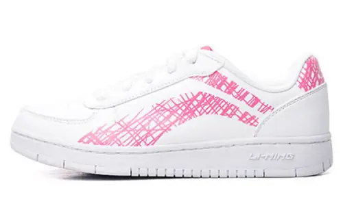 Li Ning Skateboard Shoes Women's Low Top Pink/White