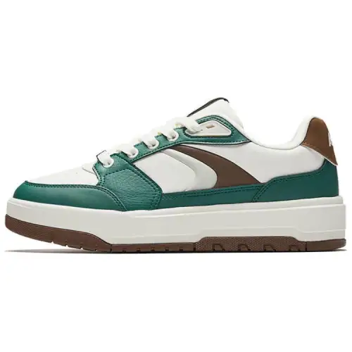 Anta 982 Slip Resistant, Abrasion Resistant, Breathable Low top Skateboard Shoes Men's White Green Brown