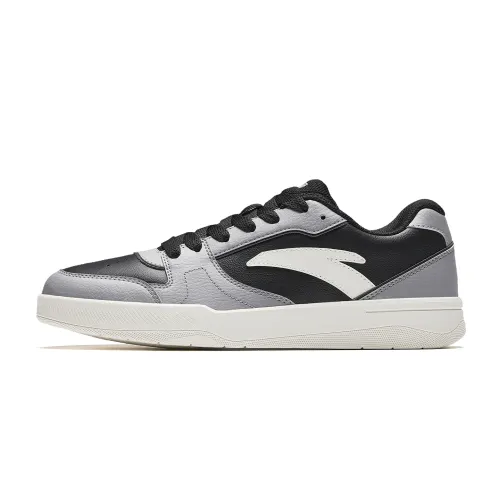 Anta Road Punches Coverage Cushioning Abrasion Resistant Lightweight Low top Skateboard Shoes Men's Black Gray