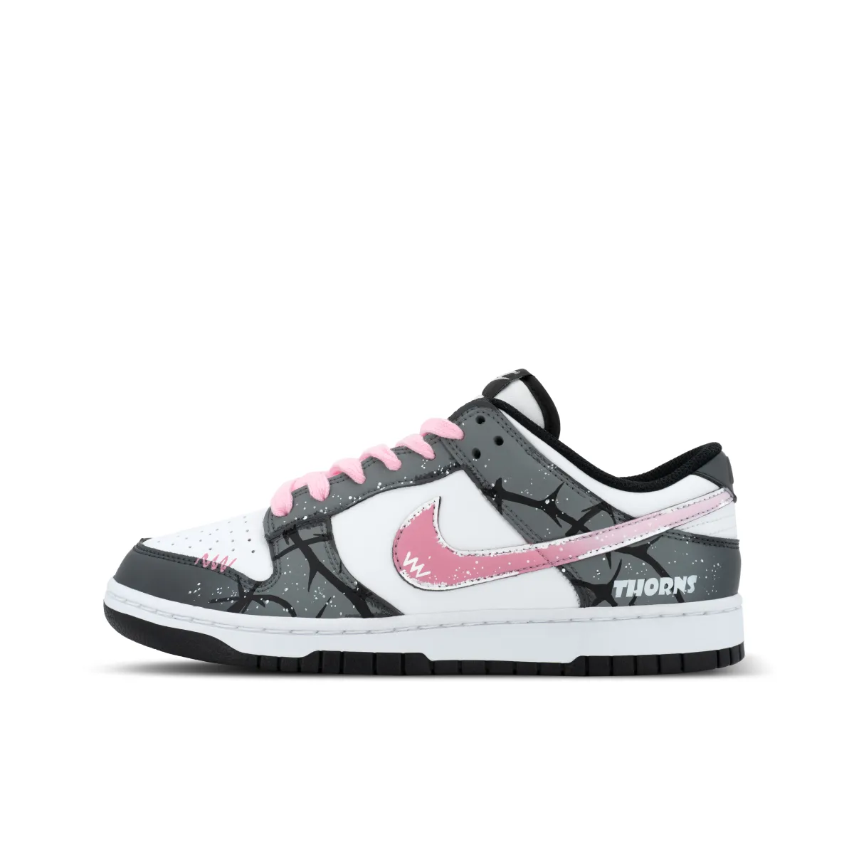 Nike Dunk Panda, Dark Night Thorn Low top Skateboard Shoes Unisex Black Pink