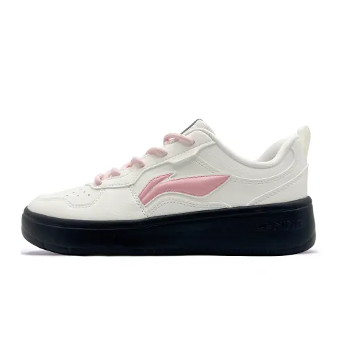 Li Ning First Cloud Slip Resistant Abrasion Resistant Low top Skateboard Shoes Women's Pink White