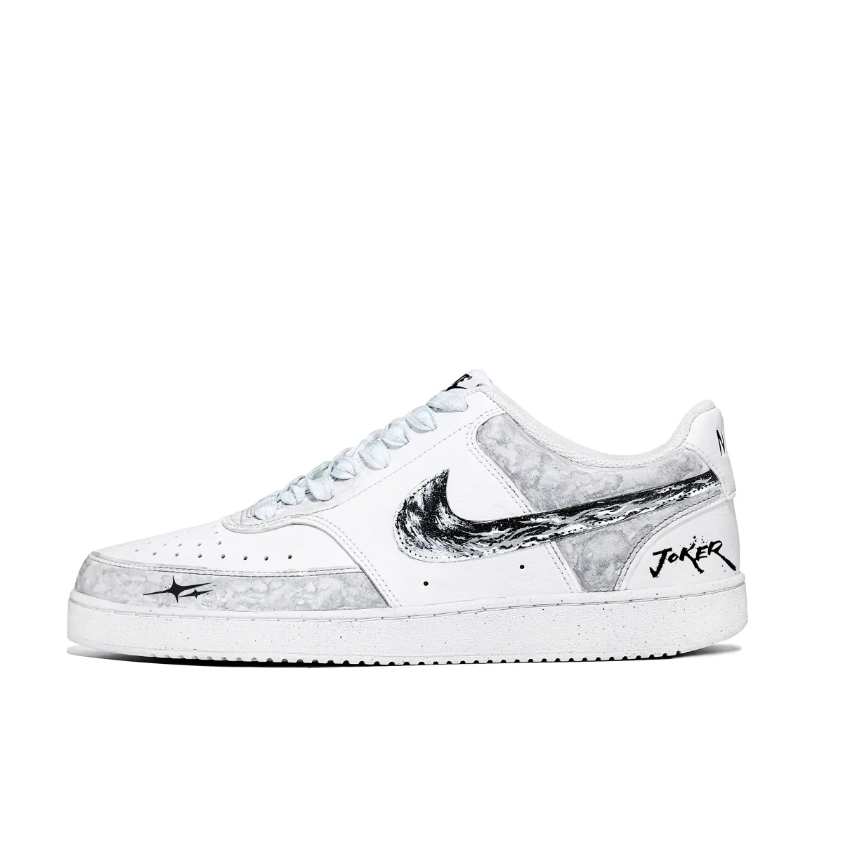 Nike Court Vision 1 Double Star Joker King Abrasion Resistant Balance Low Top Skateboard Shoes Unisex Light Gray