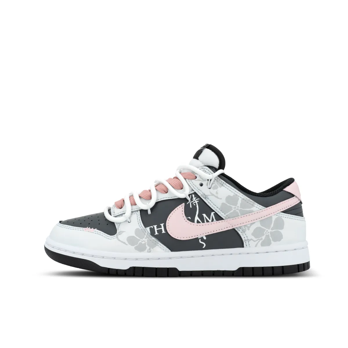 Nike Dunk Vow Of Cherry Blossom Abrasion Resistant Low top Skateboard Shoes Unisex Gray Pink