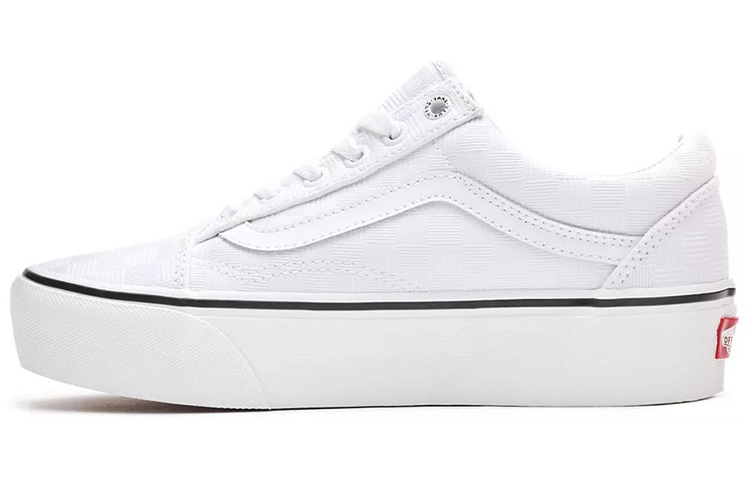 Vans Old Skool Platform 'Tonal Checkerboard White' Women's