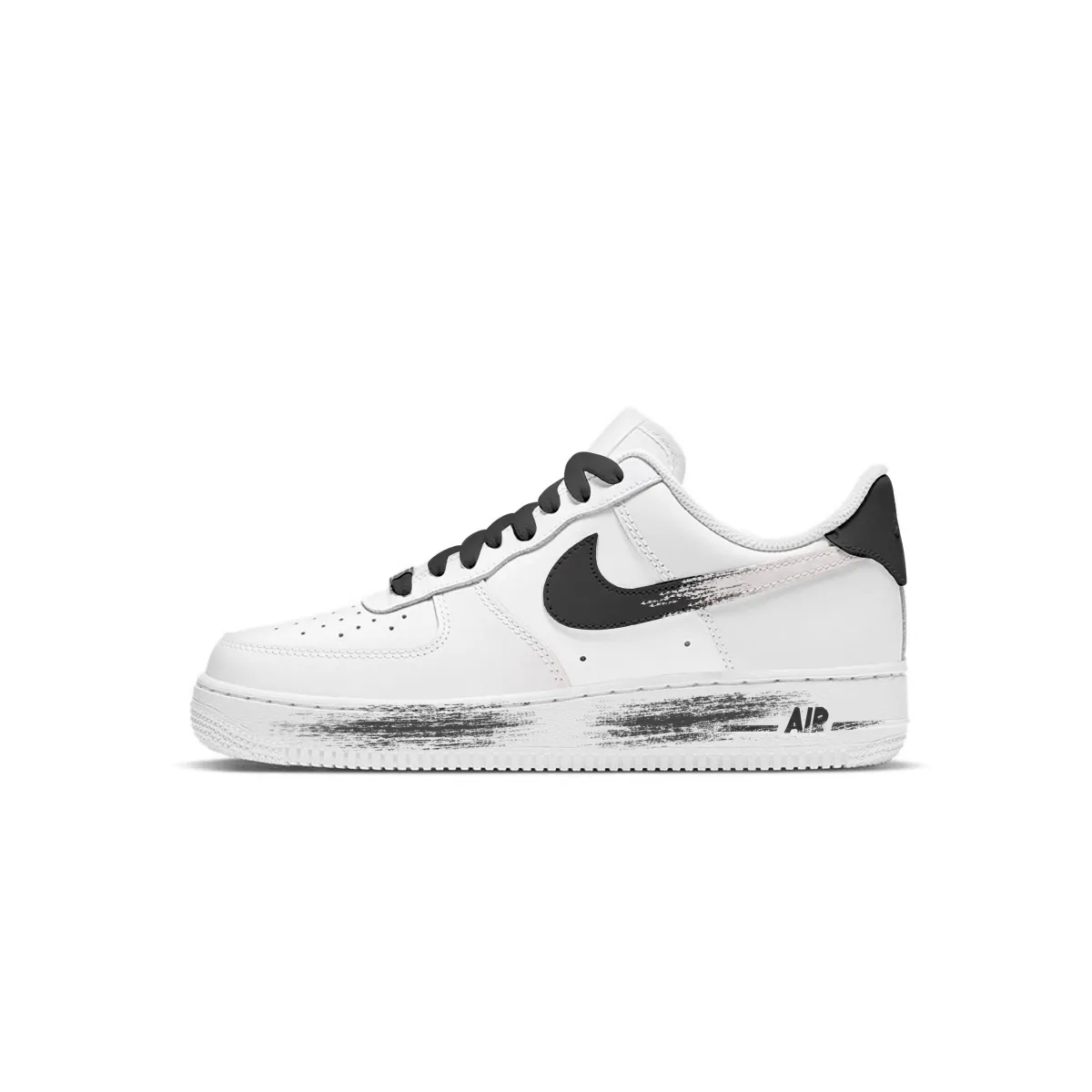 Nike Air Force 1 Slip Resistant Abrasion Resistant Low top Skateboard Shoes Unisex Black White