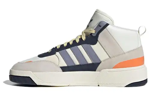 Adidas Originals Post Up Slip Resistant Abrasion Resistant High top Skateboard Shoes Unisex Beige Blue