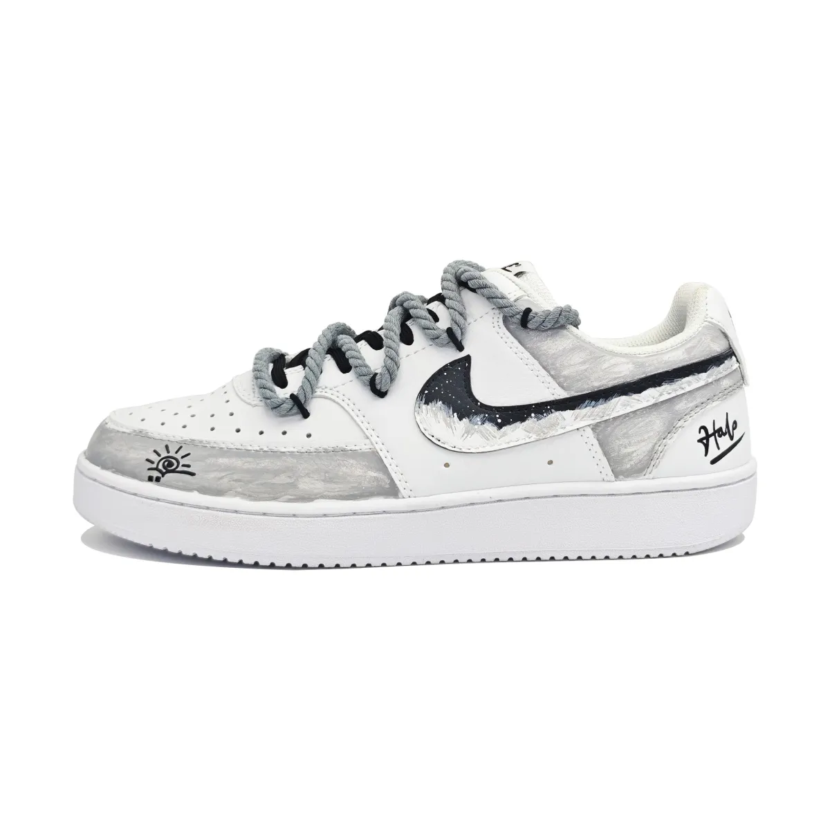 Nike Court Vision 1 Skateboard Shoes Unisex Low Top Gray