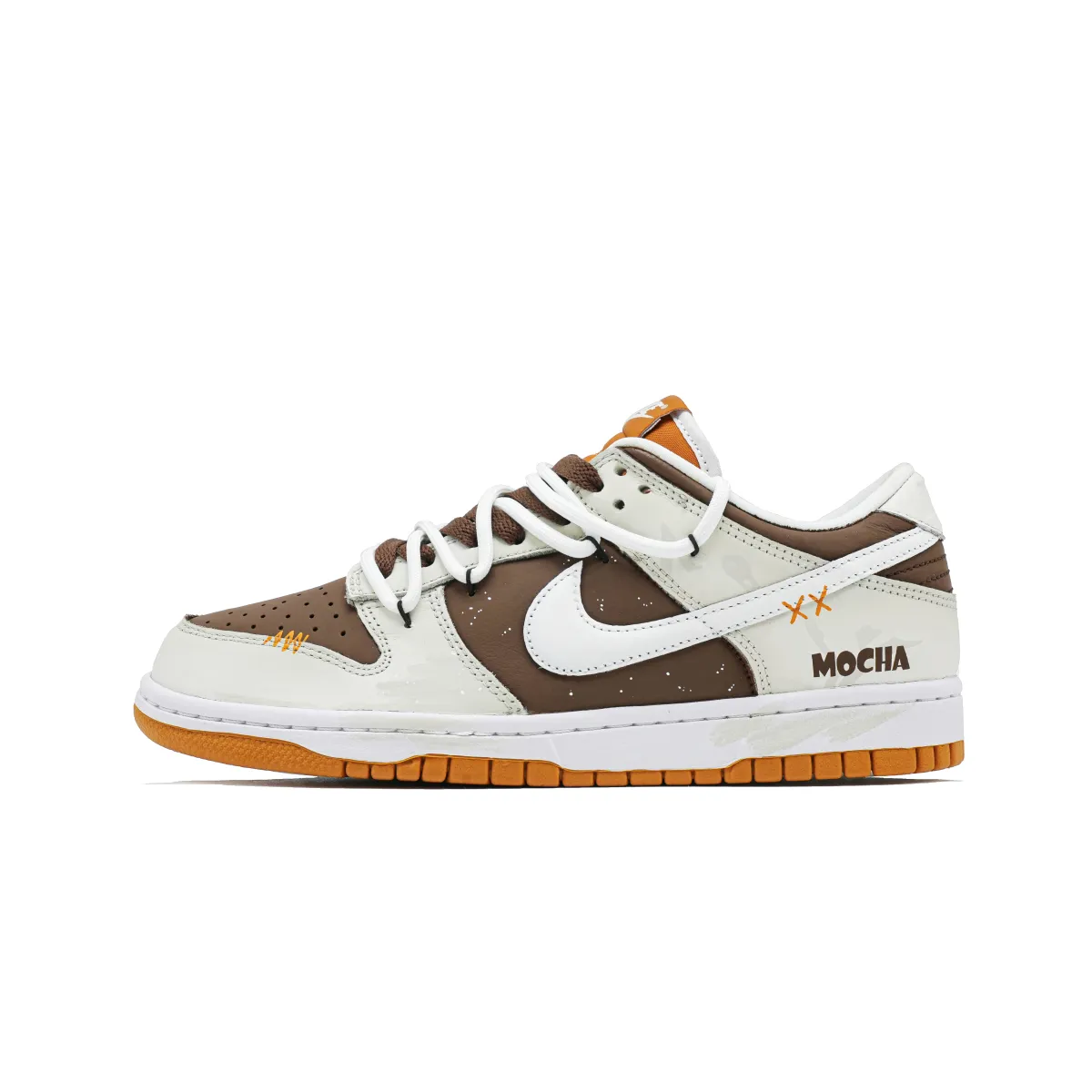 Nike Dunk Mocha Coffee Abrasion Resistant Low top Skateboard Shoes Men's White Brown