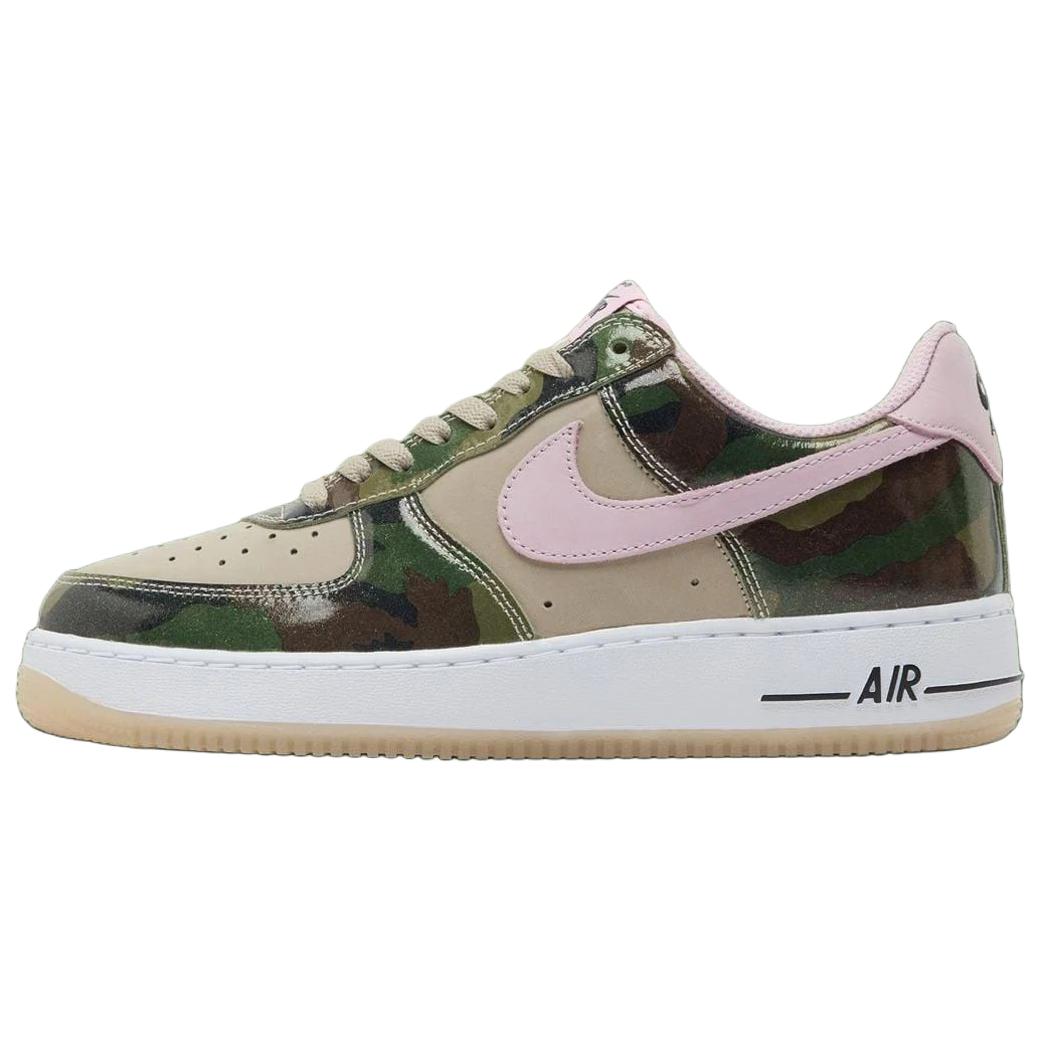 Мужские кроссовки Nike Air Force 1 Patent Camo (коричнево-зеленые)