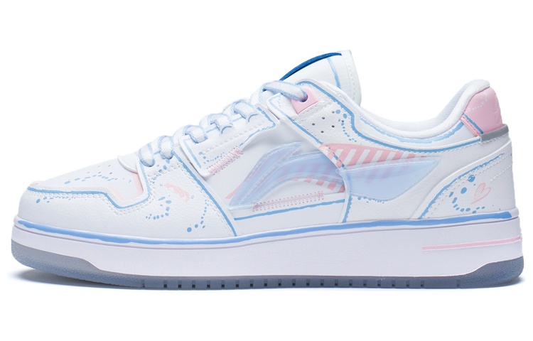 Li Ning Tianji Slip Resistant, Lightweight, And Breathable Height Increasing Low top Skateboard Shoes Women's White