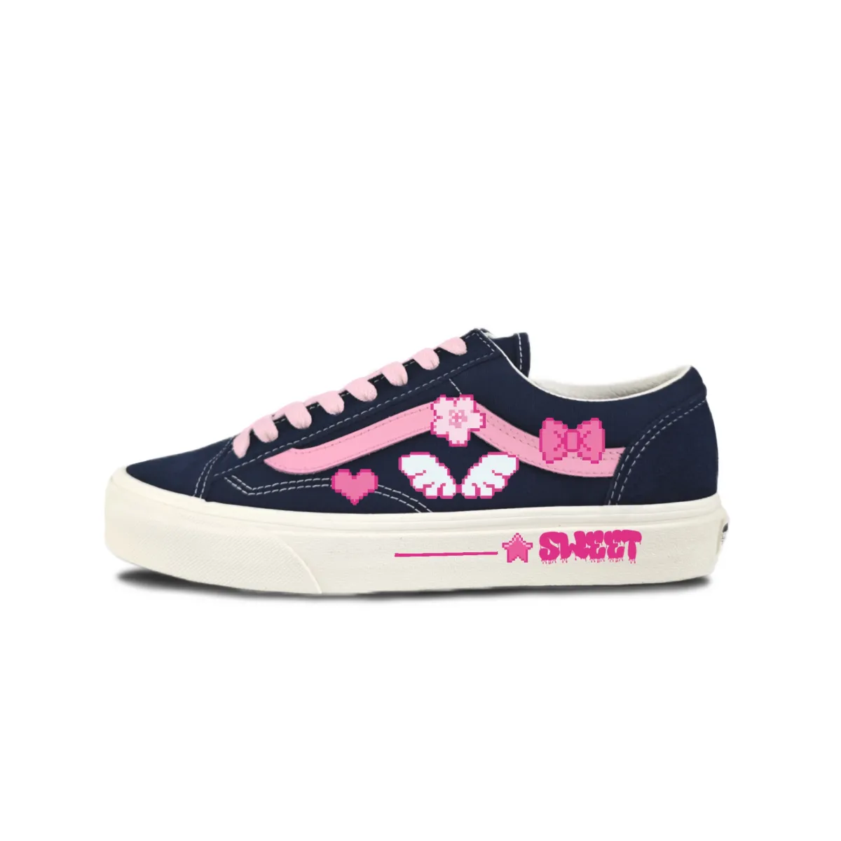 Vans Style 36 Suede Slip Resistant Abrasion Resistant Low top Skateboard Shoes Unisex Black Pink