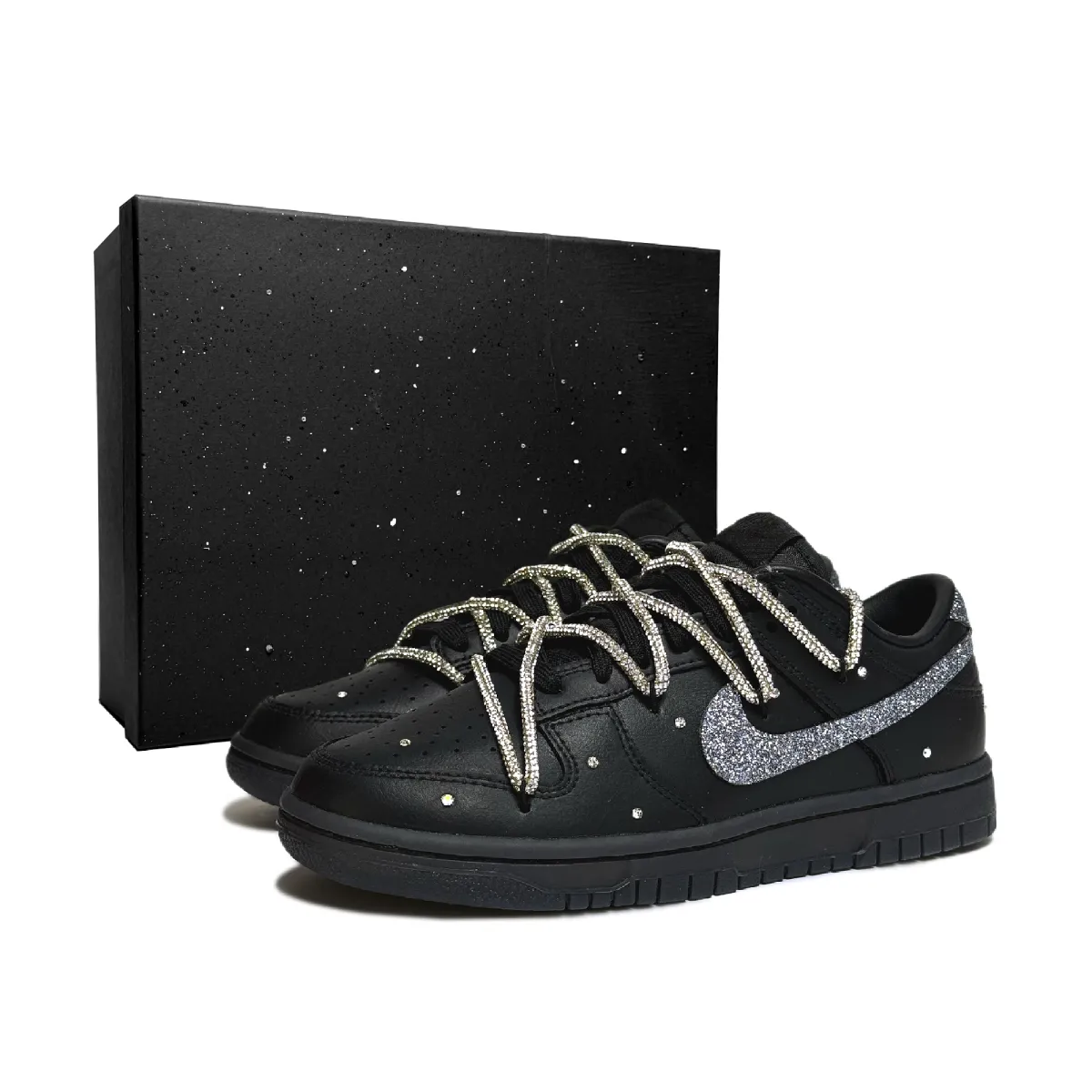 Nike Dunk Skateboard Shoes Unisex Low Top Black/Silver