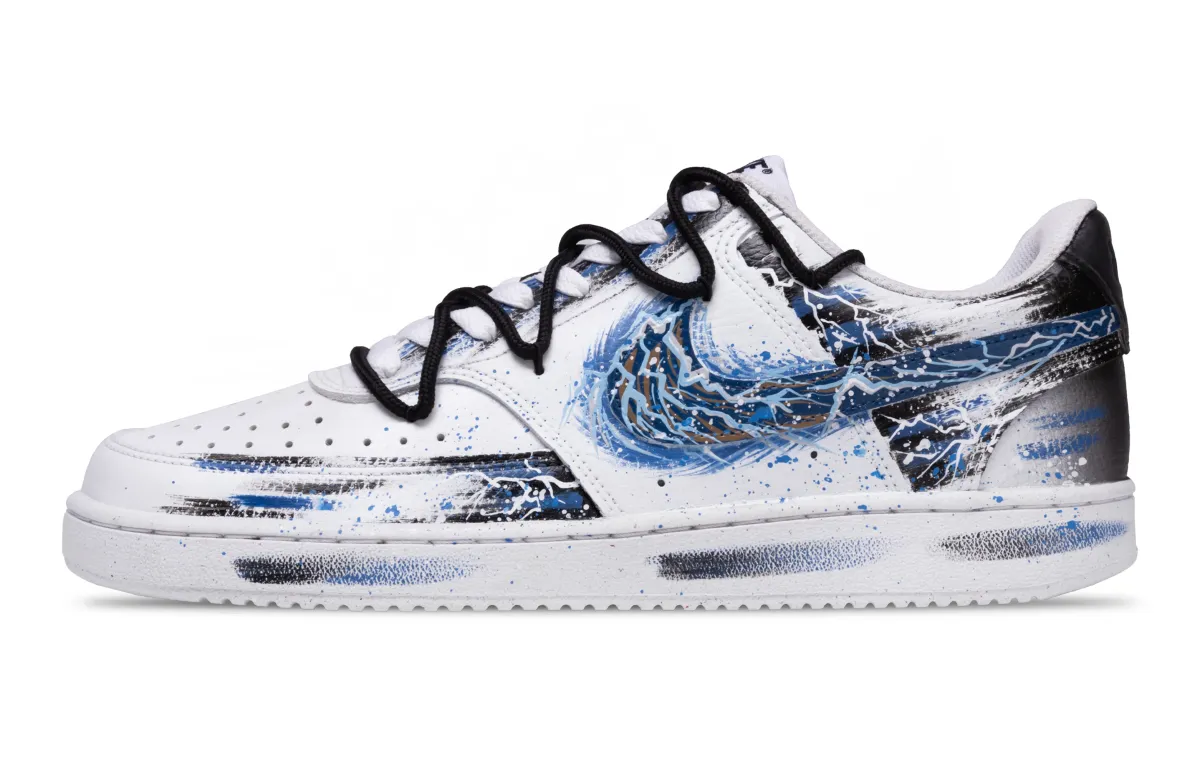 Nike Court Vision 1 Sky Trace Slip Resistant Cushioning Low top Skateboard Shoes Women's Blue White