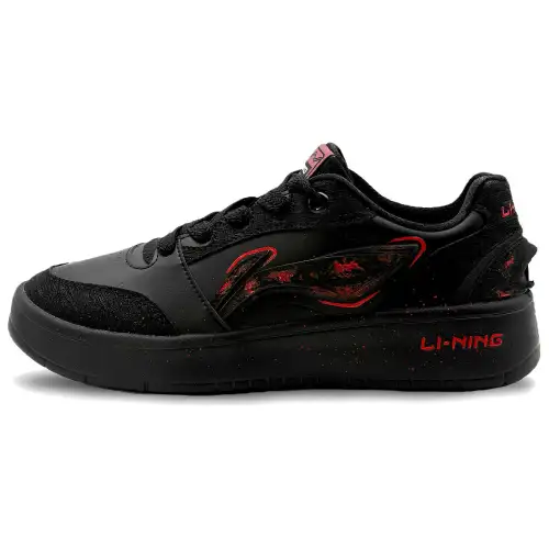 Li Ning Sycee V3 Slip Resistant Abrasion Resistant Low top Skateboard Shoes Men's Black Red