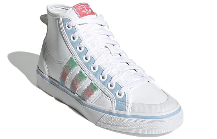 Женские кеды adidas NIZZA Hi (бело-сине-зеленые) — фото 3