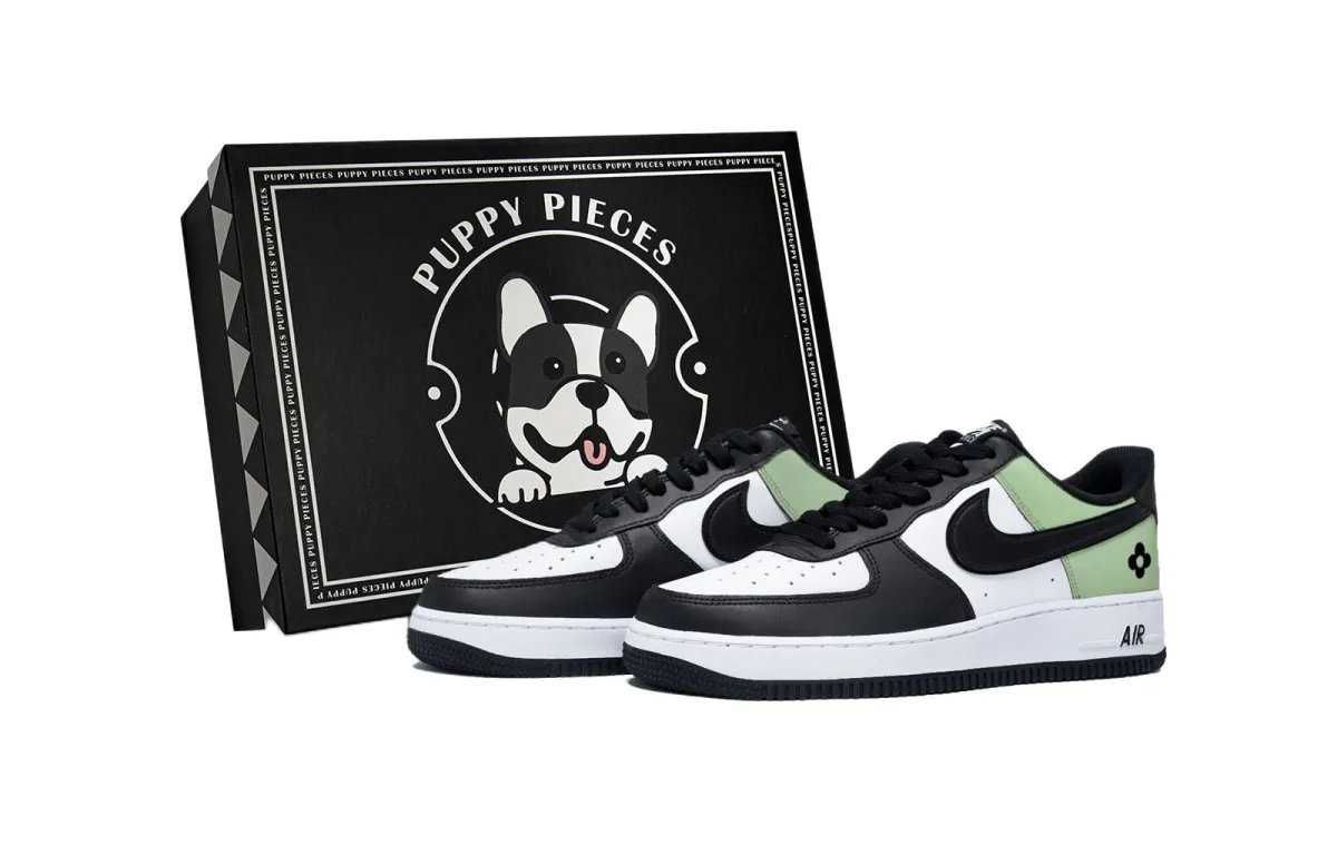 Nike Air Force 1 Iris Matcha, Special Shoe Box Slip Resistant Low top Skateboard Shoes Men's White Green