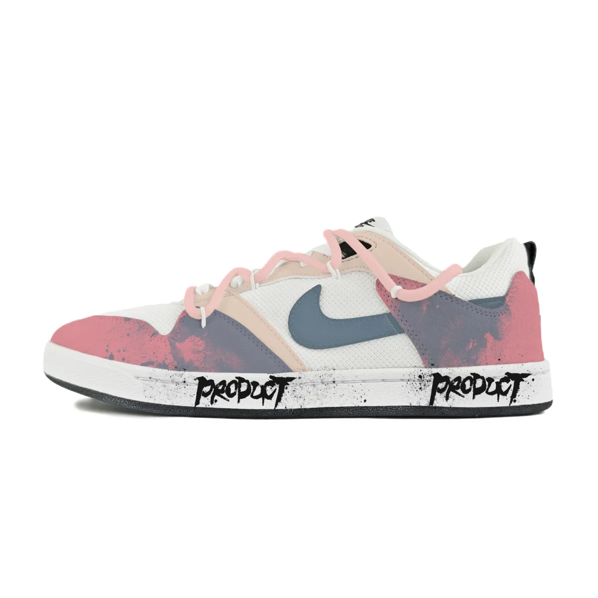 Nike SB Alleyoop Abrasion Resistant Low top Skateboard Shoes Men's White Blue Pink