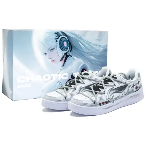 Li Ning Floating Boat Slip Resistant Abrasion Resistant Low top Skateboard Shoes Men's White Gray