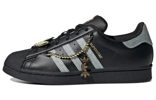 Adidas originals Superstar series retro casual low-top sneakers women's black silver