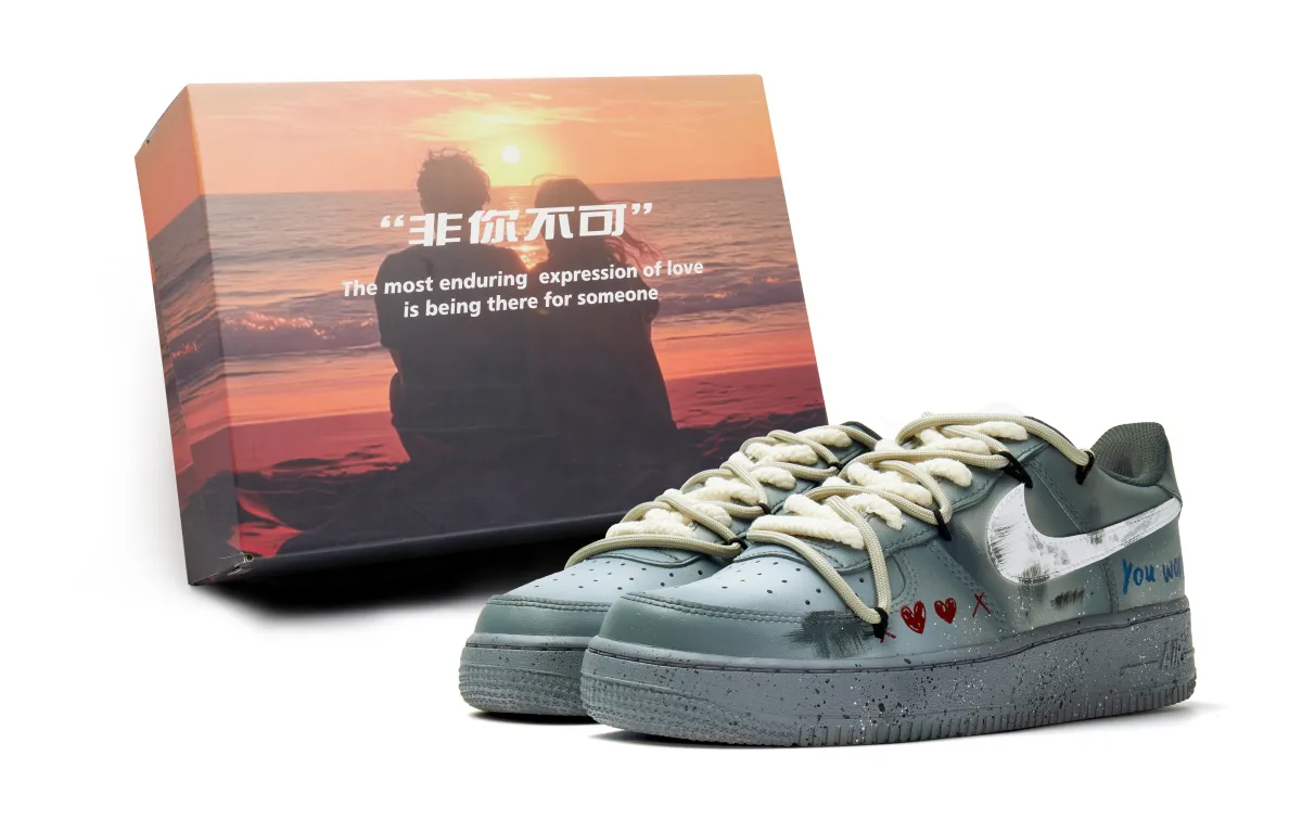 Nike Air Force 1 Abrasion Resistant Low top Skateboard Shoes Unisex White Gray